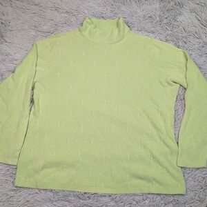 Vintage Studio Works Sweater Womens 1X Green Preppy Soft Comfort Casual